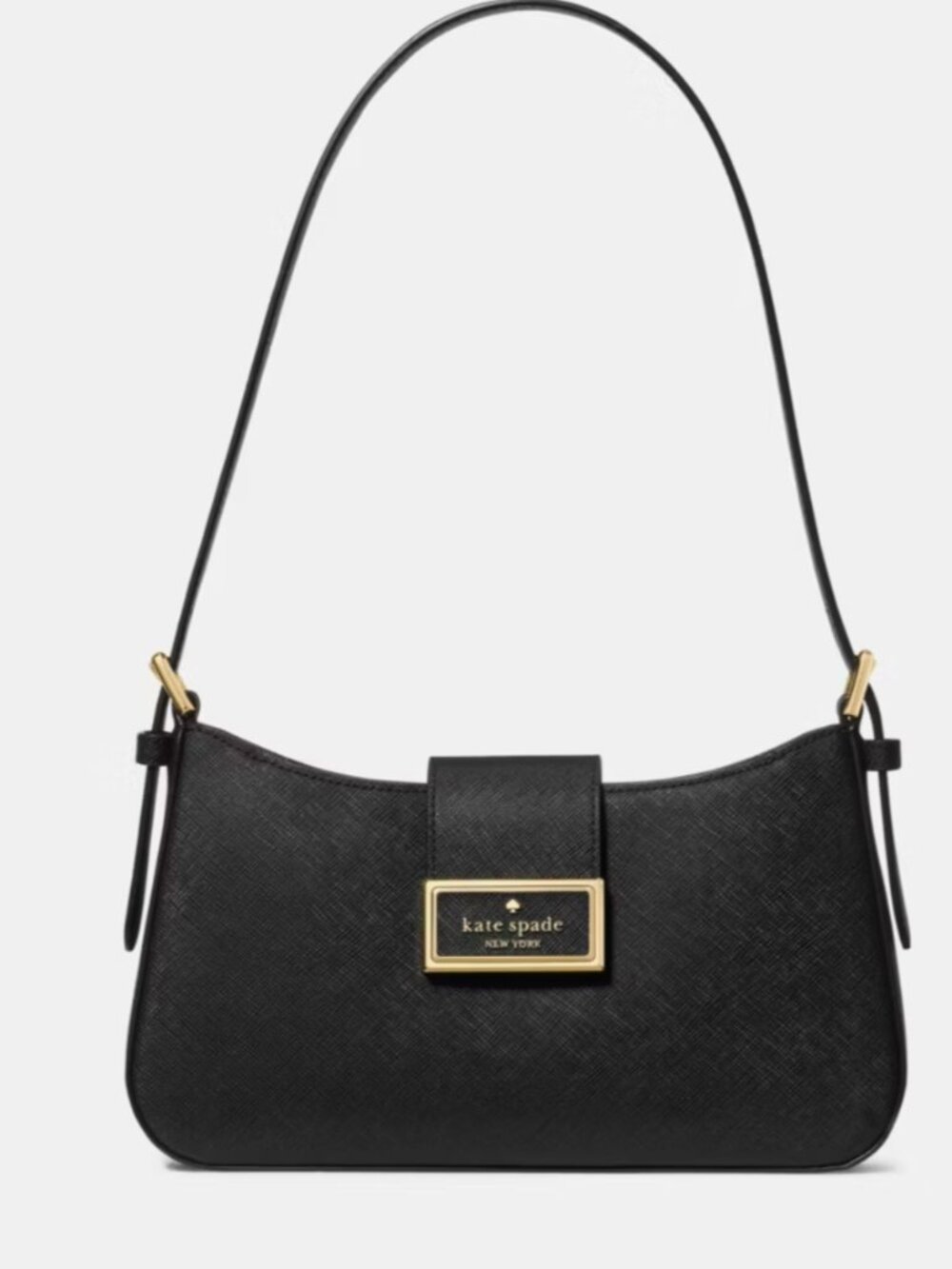NWT Kate Spade Reegan Small Black Shoulder Bag w/ PVC Gold Hardware